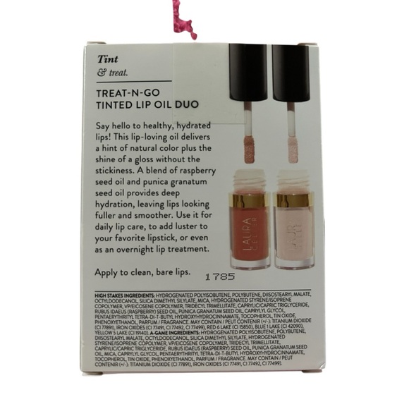 NWT Laura Gellar Treat N Go Tinted Lip Oil Duo in High Stakes & A-Game - Picture 4 of 5